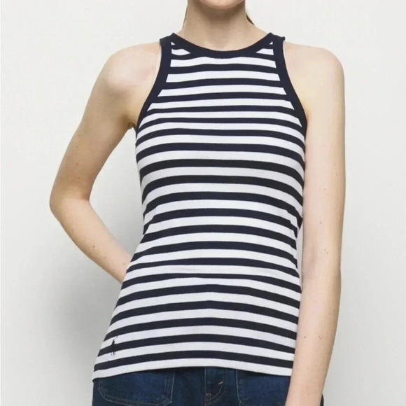 Polo Ralph Lauren 100% cotton blue stripe tank top - Picture 1 of 5